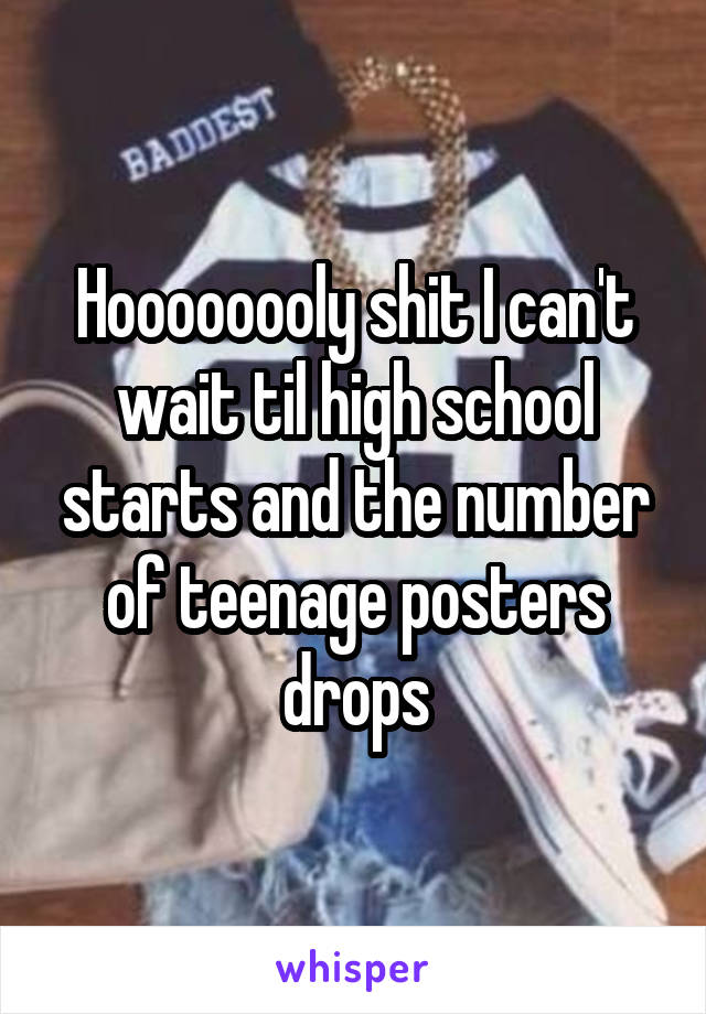 Hoooooooly shit I can't wait til high school starts and the number of teenage posters drops