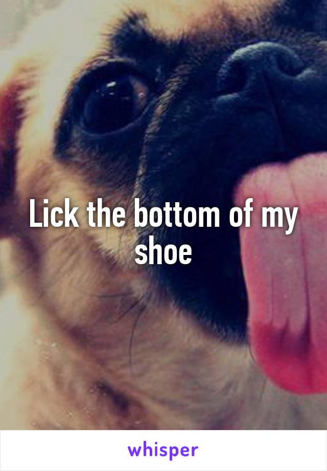 Lick the bottom of my shoe