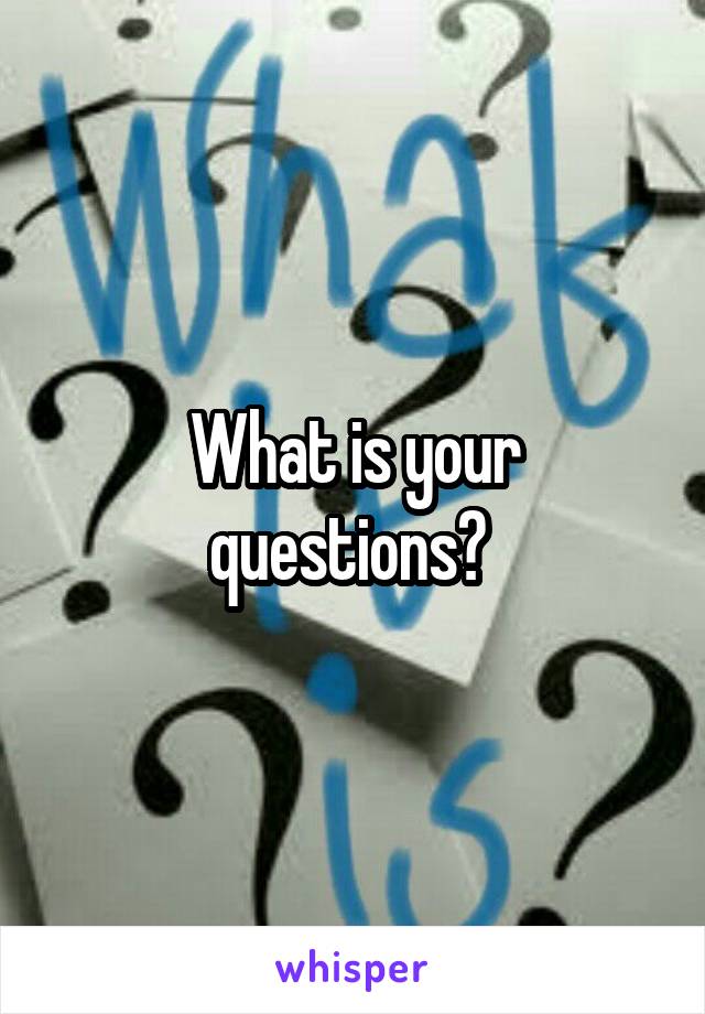 What is your questions? 