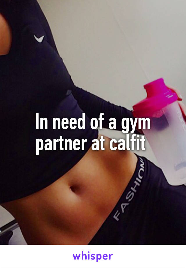 In need of a gym partner at calfit 