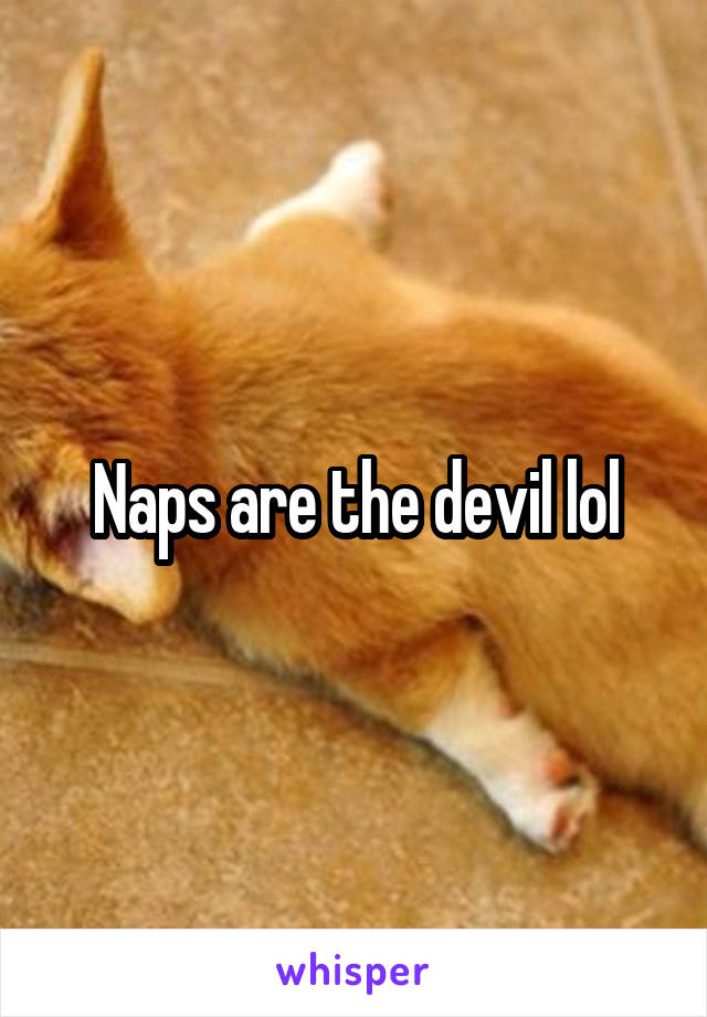 Naps are the devil lol