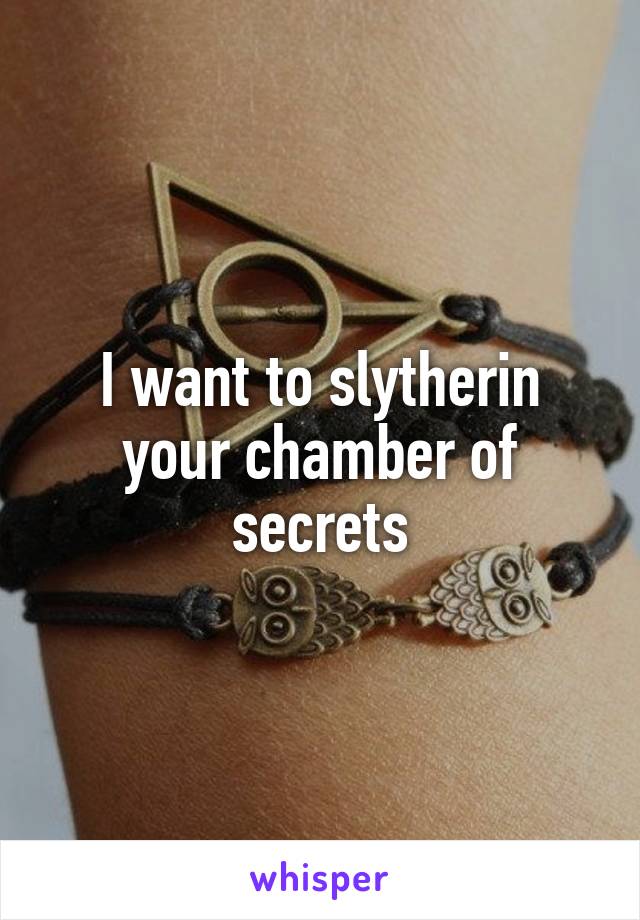 I want to slytherin your chamber of secrets