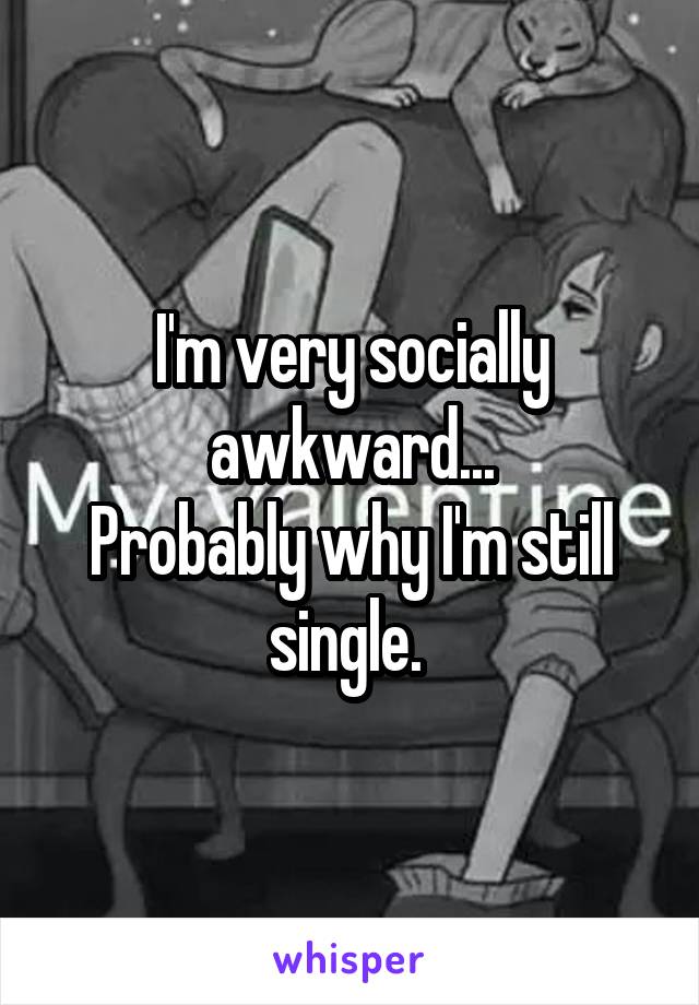 I'm very socially awkward...
Probably why I'm still single. 