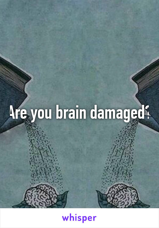 Are you brain damaged?
