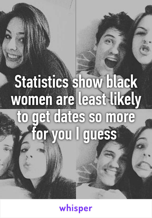 Statistics show black women are least likely to get dates so more for you I guess 