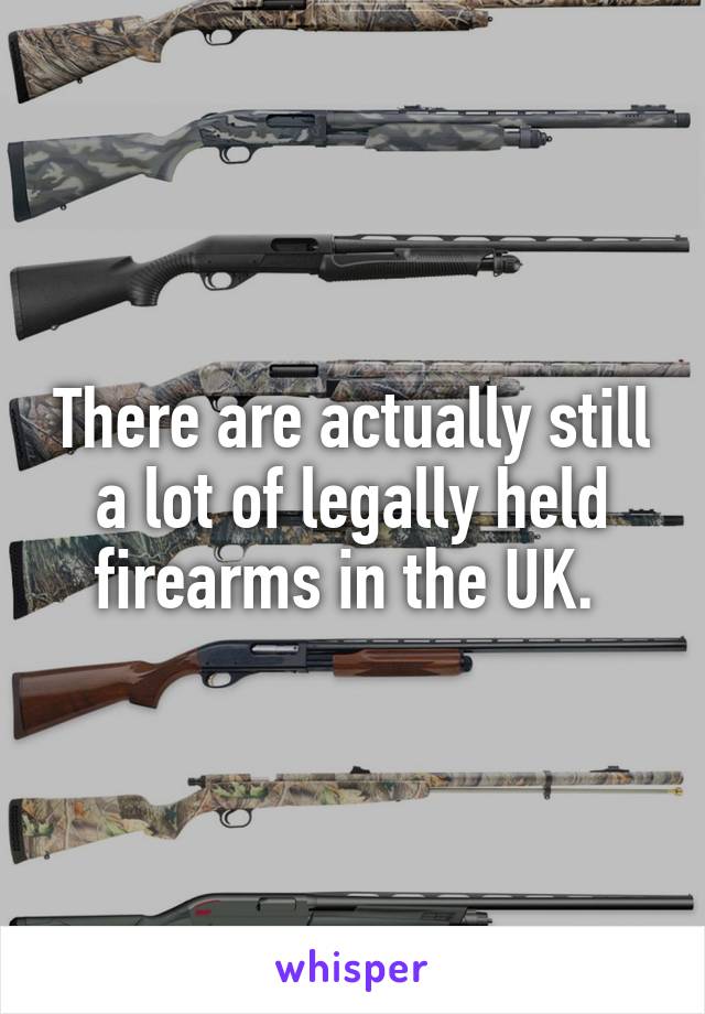 There are actually still a lot of legally held firearms in the UK. 