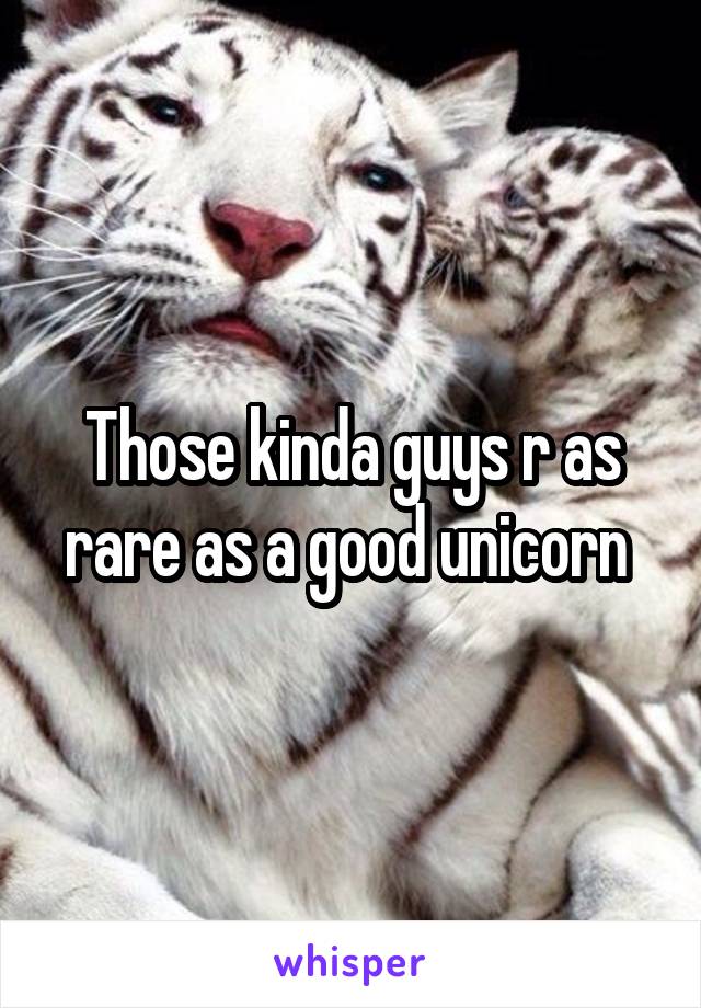 Those kinda guys r as rare as a good unicorn 