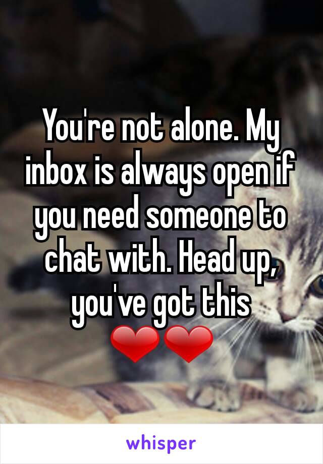 You're not alone. My inbox is always open if you need someone to chat with. Head up, you've got this ❤❤