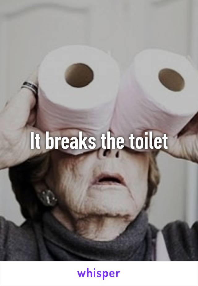 It breaks the toilet