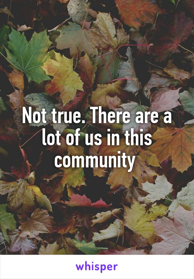 Not true. There are a lot of us in this community 