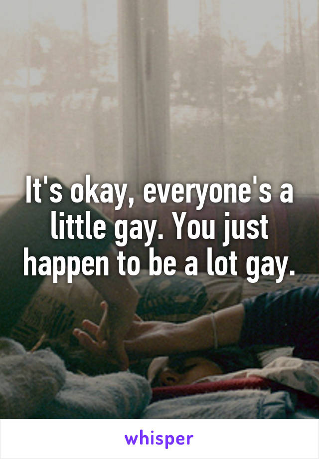 It's okay, everyone's a little gay. You just happen to be a lot gay.