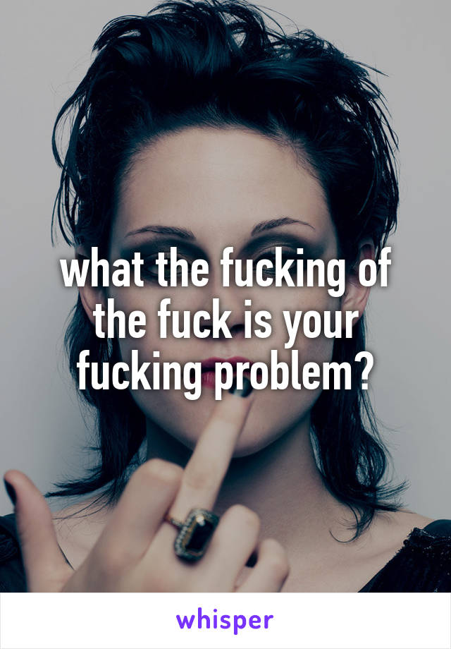 what the fucking of the fuck is your fucking problem?