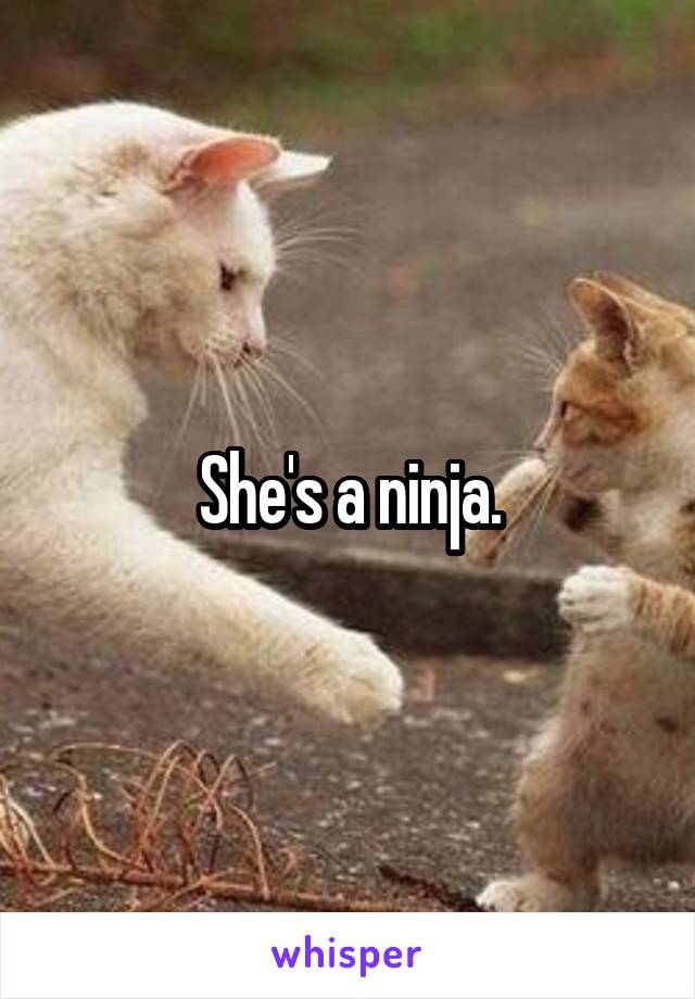 She's a ninja.