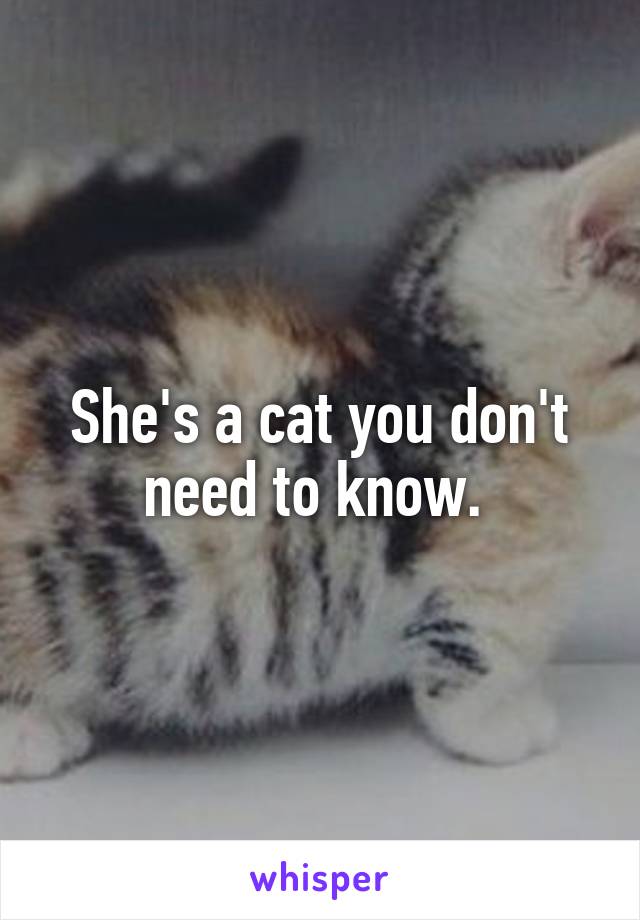 She's a cat you don't need to know. 