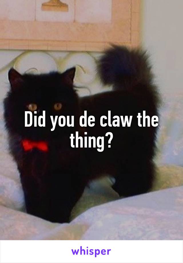 Did you de claw the thing?