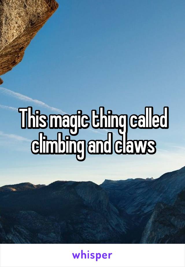 This magic thing called climbing and claws