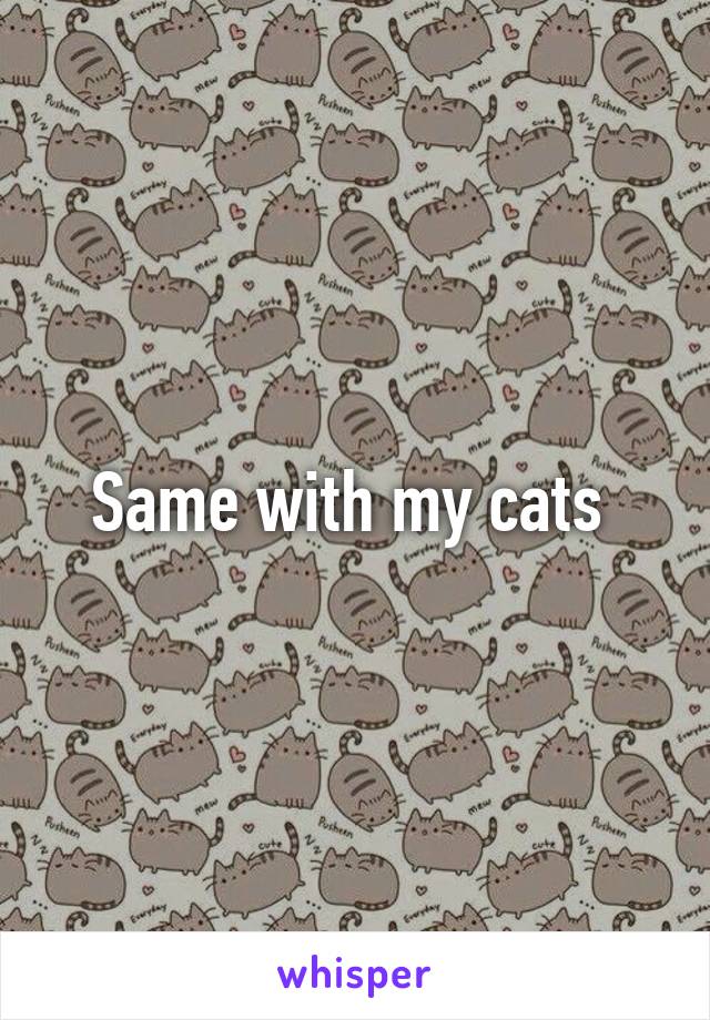 Same with my cats 
