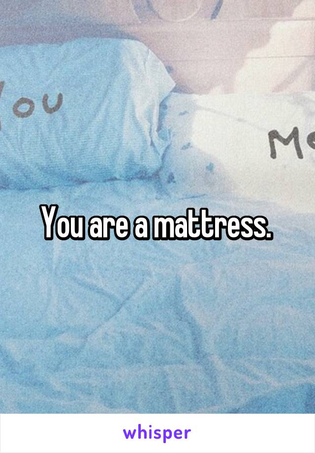 You are a mattress. 