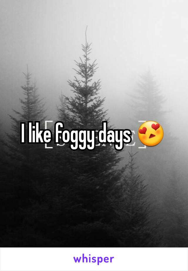 I like foggy days 😍