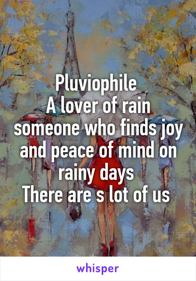 Pluviophile 
A lover of rain someone who finds joy and peace of mind on rainy days 
There are s lot of us 