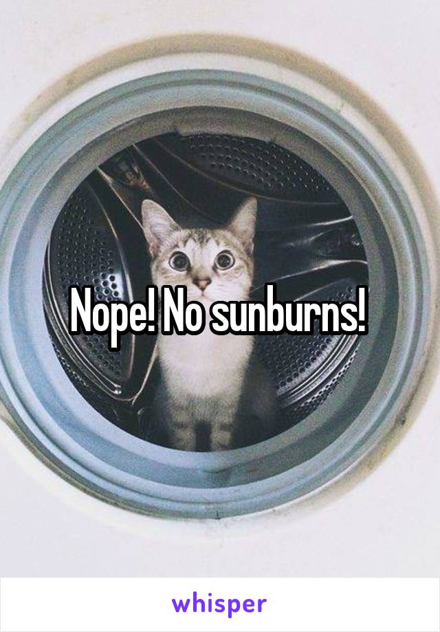 Nope! No sunburns! 