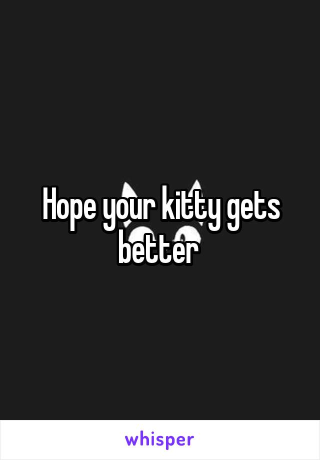 Hope your kitty gets better 