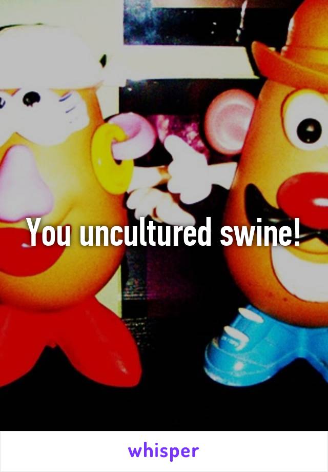 You uncultured swine!