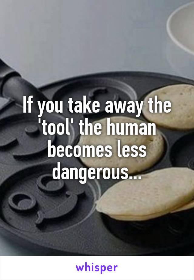 If you take away the 'tool' the human becomes less dangerous...