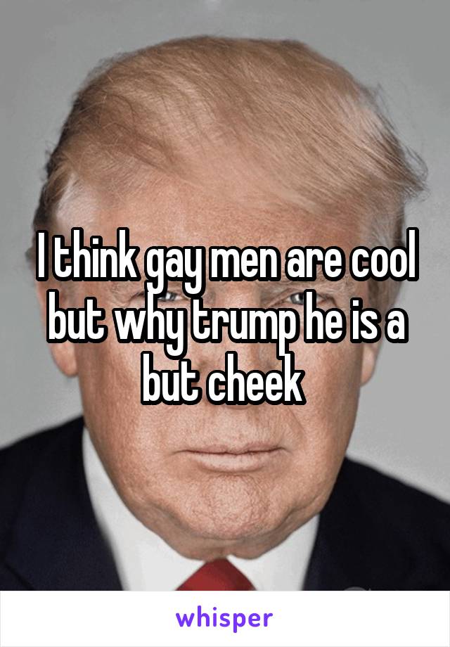 I think gay men are cool but why trump he is a but cheek 