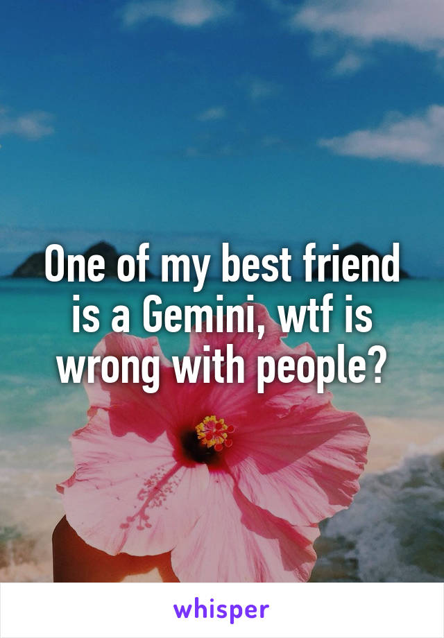 One of my best friend is a Gemini, wtf is wrong with people?