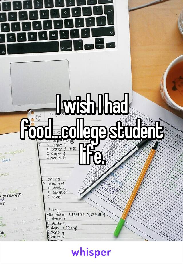 I wish I had food...college student life.