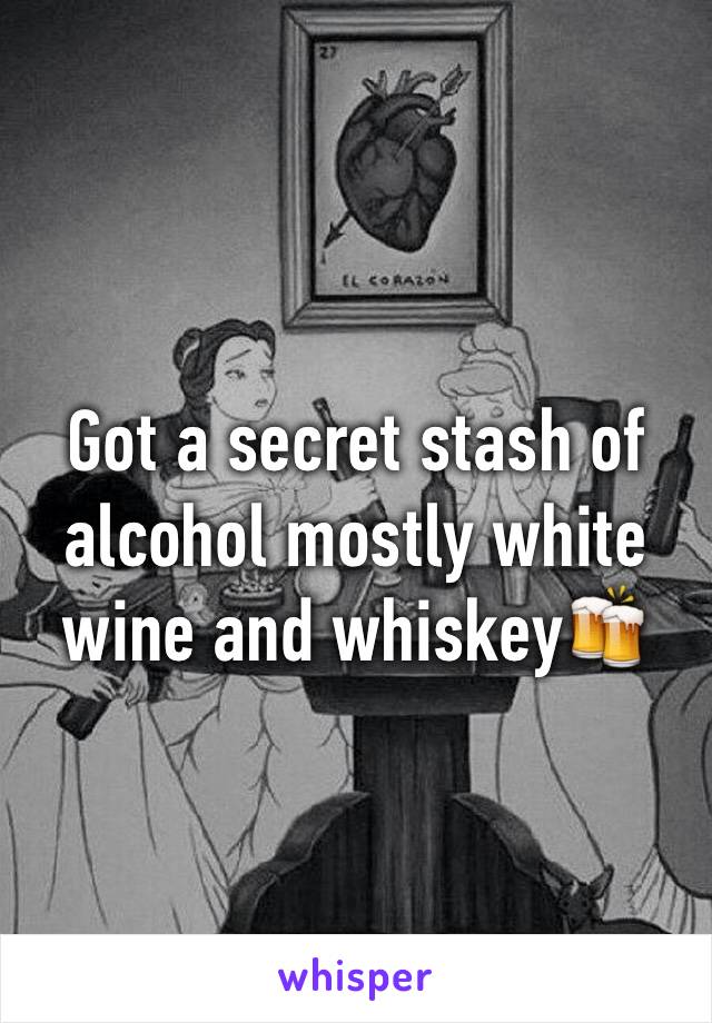 Got a secret stash of alcohol mostly white wine and whiskey🍻