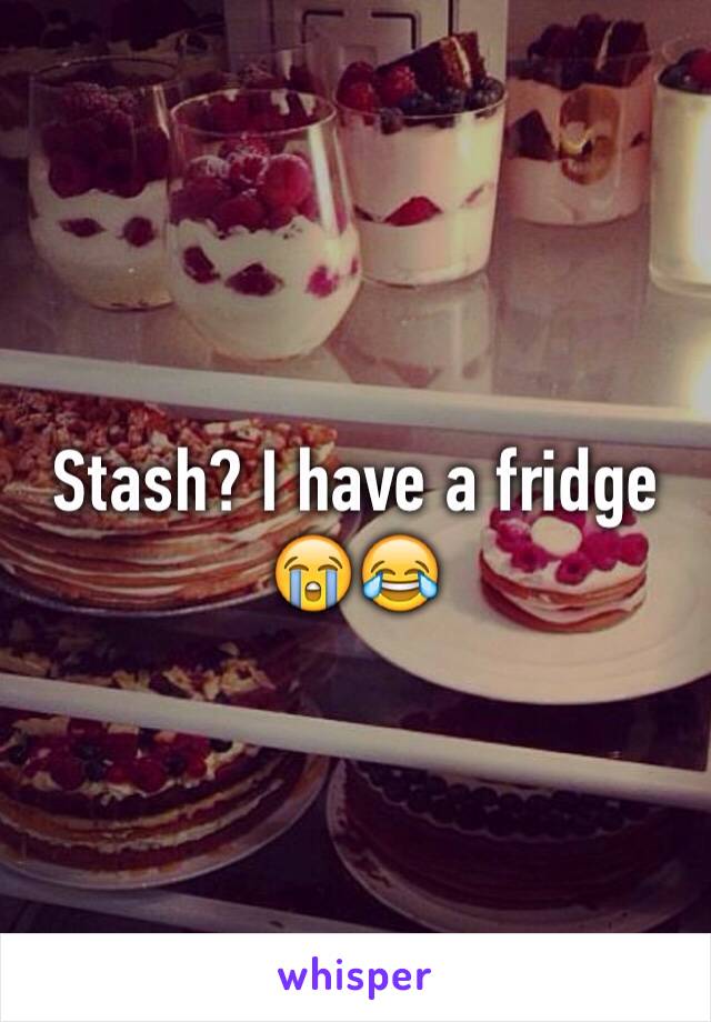 Stash? I have a fridge 😭😂