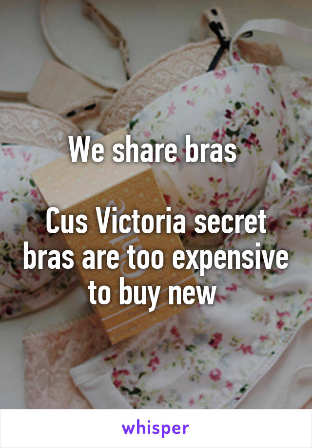 We share bras 

Cus Victoria secret bras are too expensive to buy new 