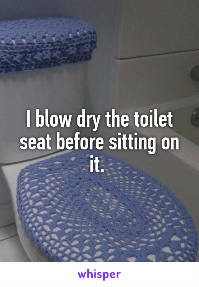 I blow dry the toilet seat before sitting on it. 