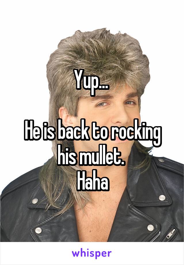 Yup... 

He is back to rocking his mullet. 
Haha