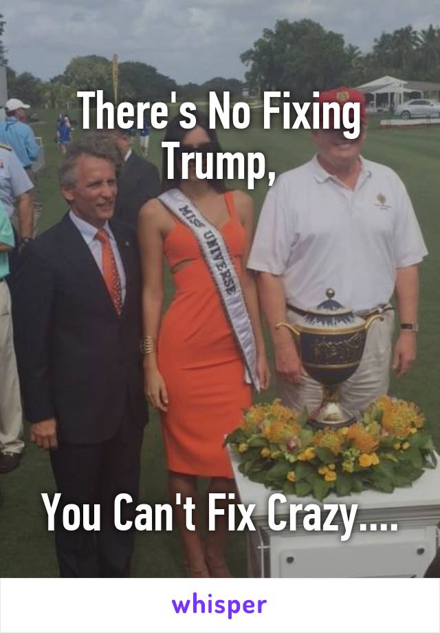 There's No Fixing Trump,






You Can't Fix Crazy....