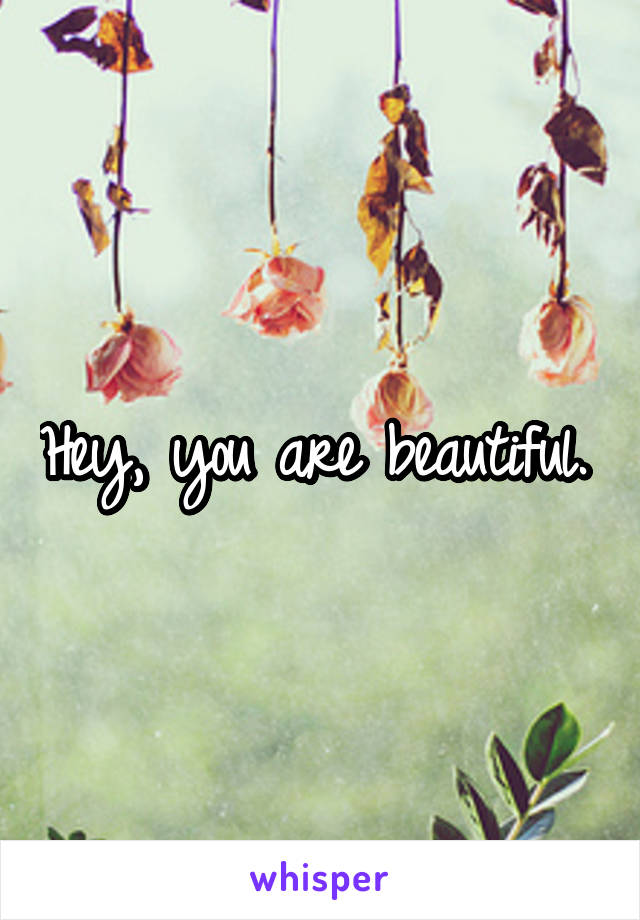 Hey, you are beautiful. 