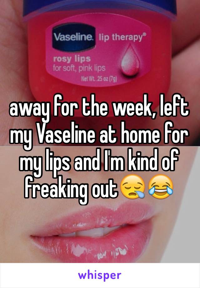 away for the week, left my Vaseline at home for my lips and I'm kind of freaking out😪😂