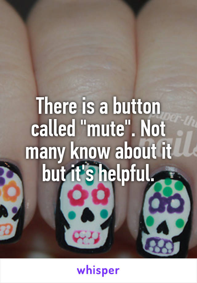 There is a button called "mute". Not many know about it but it's helpful.