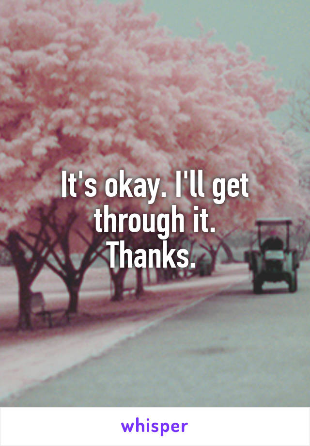 It's okay. I'll get through it.
Thanks. 