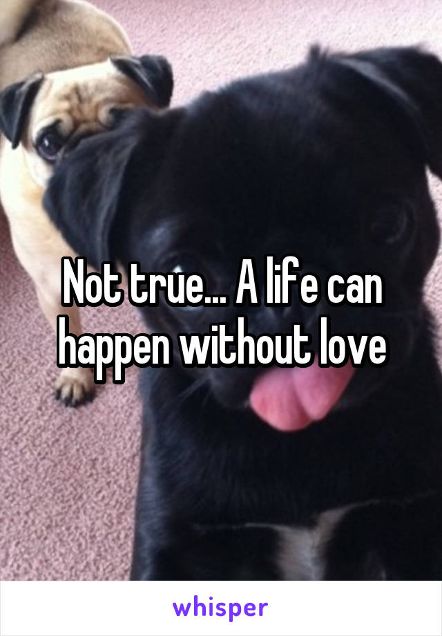 Not true... A life can happen without love