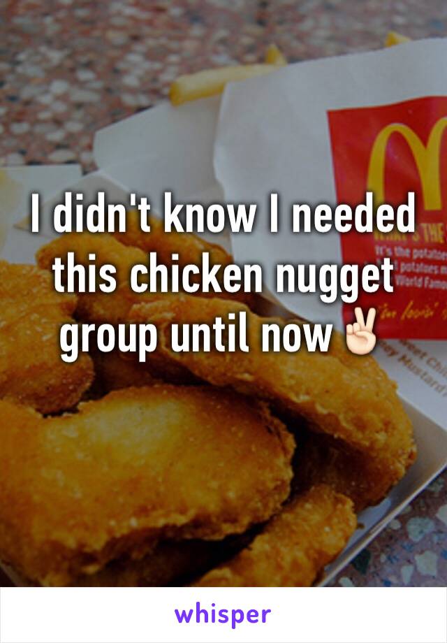 I didn't know I needed this chicken nugget group until now✌🏻️