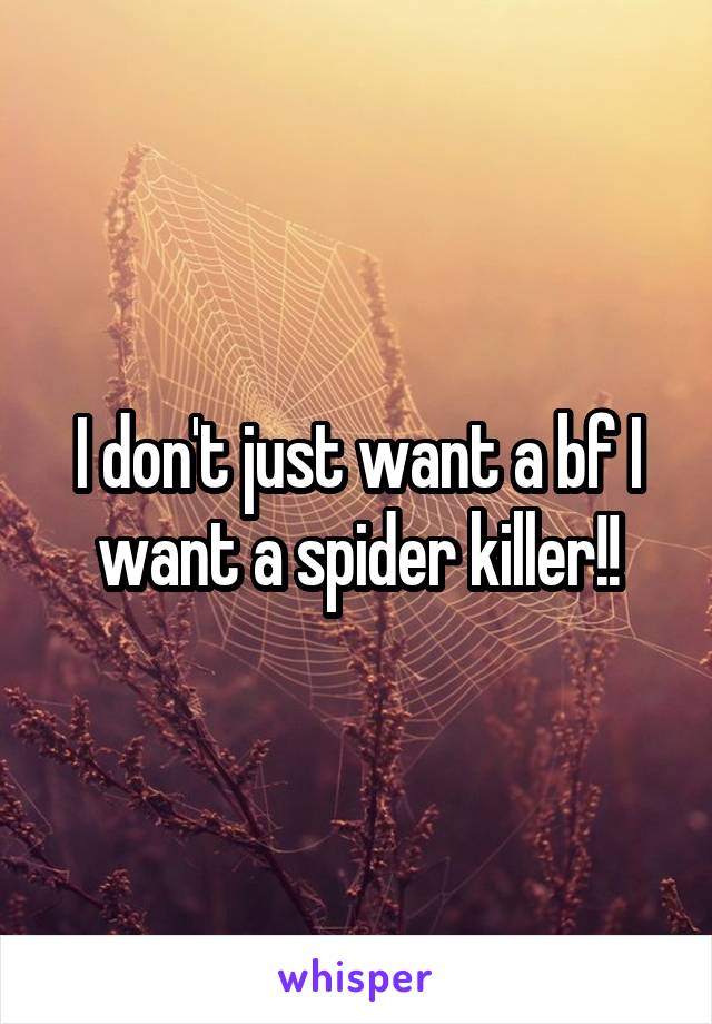 I don't just want a bf I want a spider killer!!