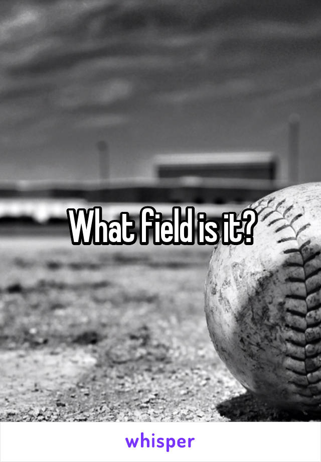 What field is it?