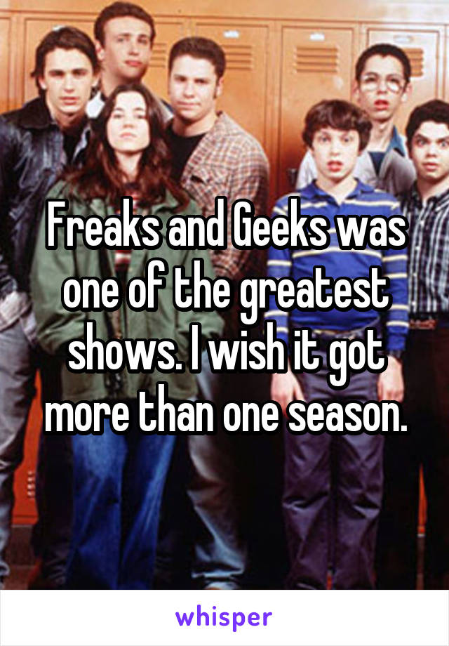 Freaks and Geeks was one of the greatest shows. I wish it got more than one season.