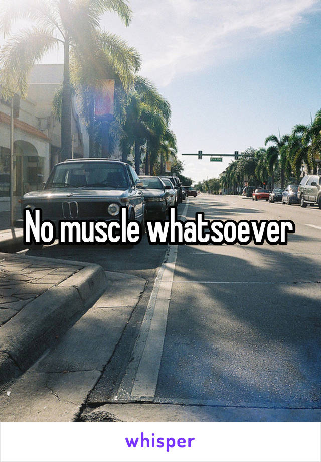 No muscle whatsoever 