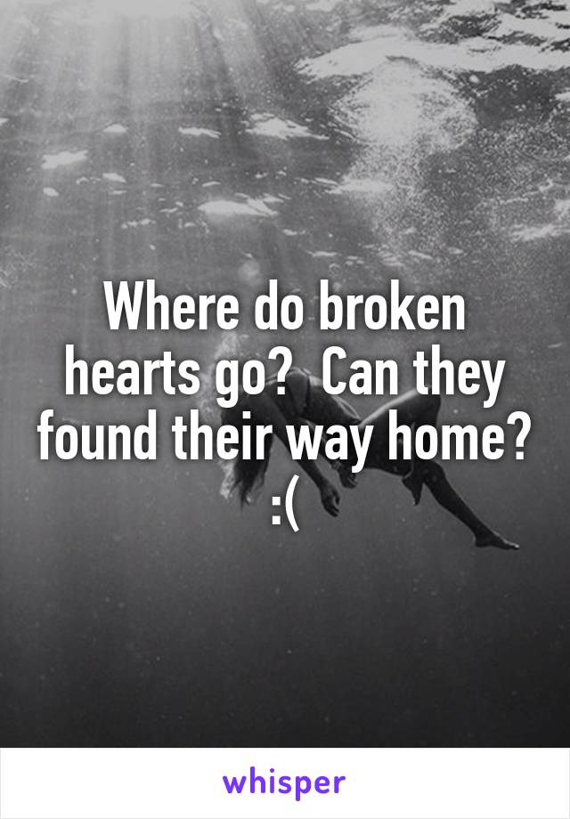 Where do broken hearts go?  Can they found their way home? :(