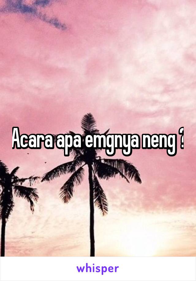 Acara apa emgnya neng ?