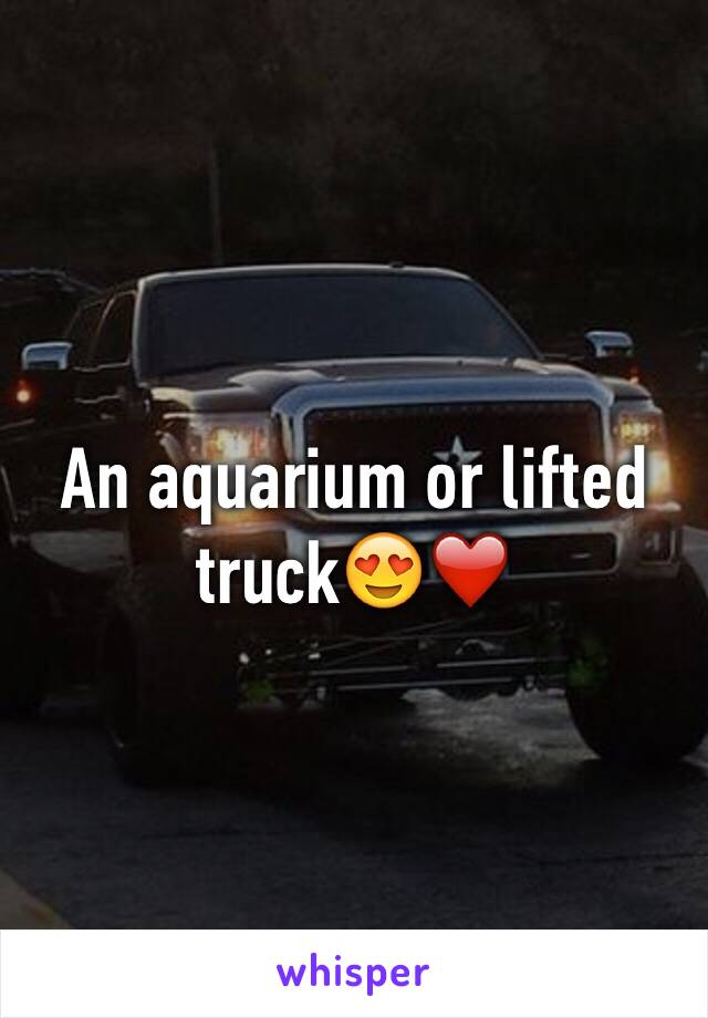 An aquarium or lifted truck😍❤️